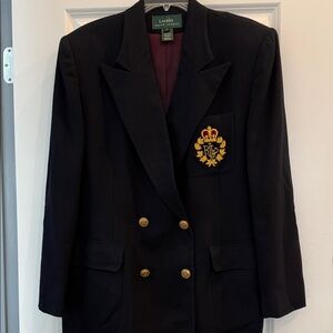 Lauren Ralph Lauren Navy Blazer with Gold Accents